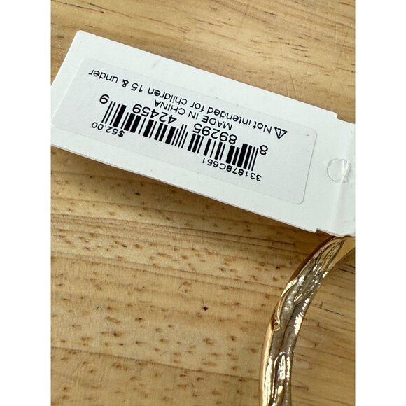 Betsey Johnson Rose-Themed Hinged Bangle Bracelet With Pink Rhinestones & Blue - Picture 7 of 14